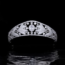 Luxury All CZ Cubic Zirconia Classical Queen Wedding Party Princess Tiara Crown