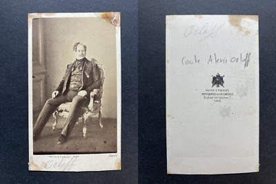 Mayer & Pierson, Paris, Comte Alexis Orlov Vintage CDV Album Print.Le Comte,