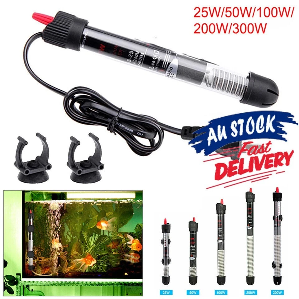 Heater Aquarium 25-300W Submersible Freshwater Marine Adjustable Thermostat AU