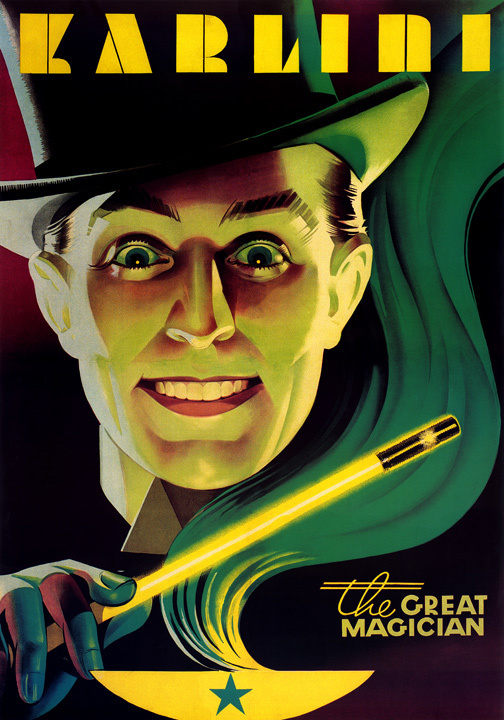 THE GREAT KARLINI - The Great Magician Vintage Advertising Poster