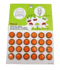 (Set/24) Amber Mini Reflectors Stud Mount For Motorcycle Bicycle Truck Trailer