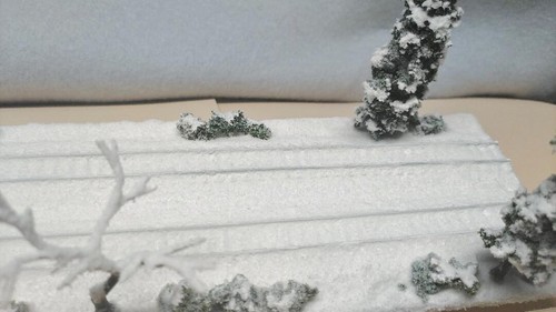 N SCALE 16" DOUBLETRACK DISPLAY CASE -WINTER SNOW SCENE -FOR ANY N TRAIN - Picture 9 of 11