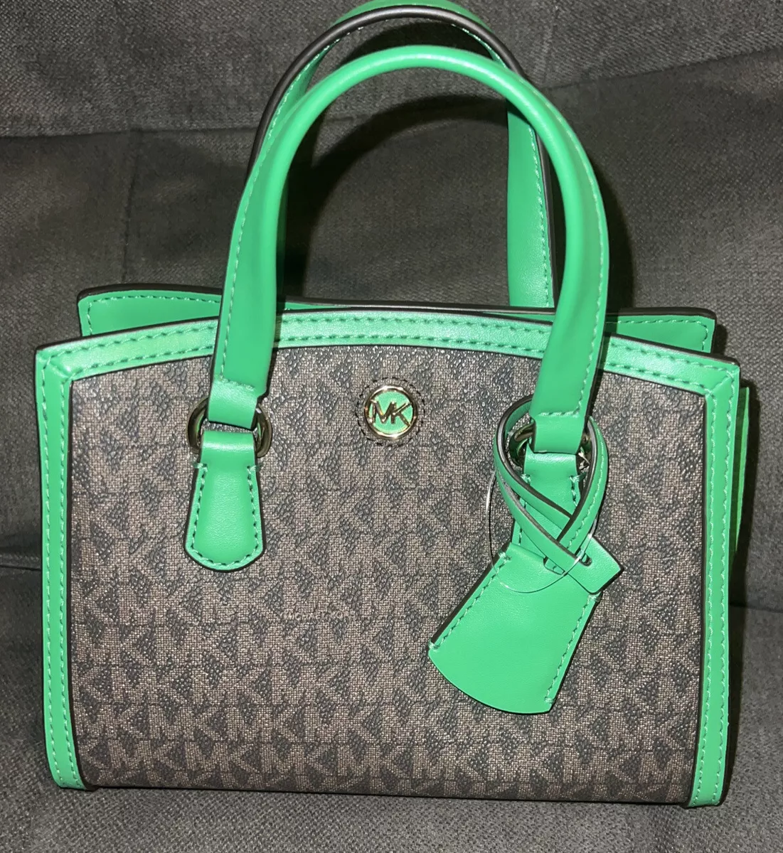 Michael Kors Chantal Extra Small Crossbody Bag Palm (Green/Brown
