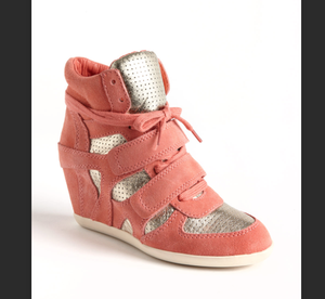 rose gold wedge trainers