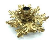 Plafoniera Lampadario Foglia oro in Ferro Battuto ad una luce colore oro antico