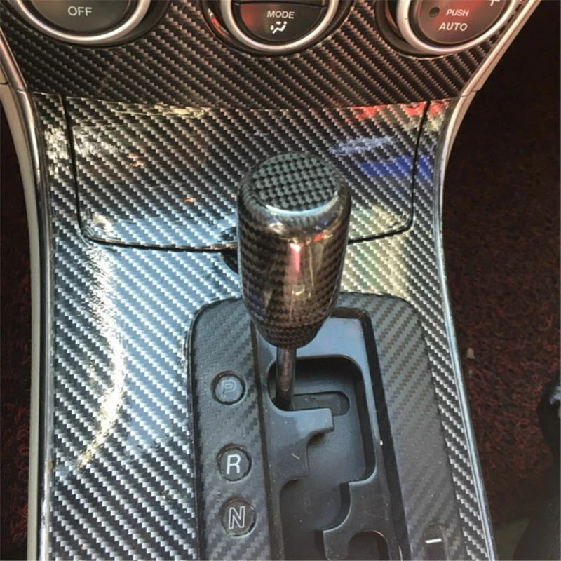 1* Palanca de cambios manual universal para automóvil SUV recta negra fibra de carbono Foto 4 de 4