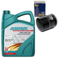MotoröL Set 0W-30 Addinol 5 Liter + ÖLfilter SM 148 FüR Toyota Celica Avensis