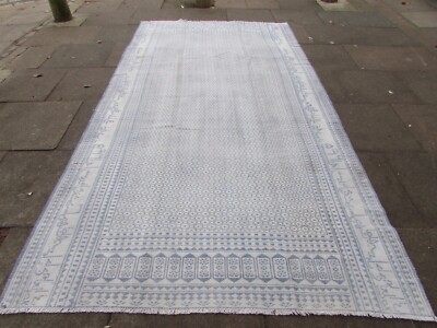 Vintage Traditionell Handgemacht Orientalisch Cotton Grau Kelim Ziloo 342x177cm