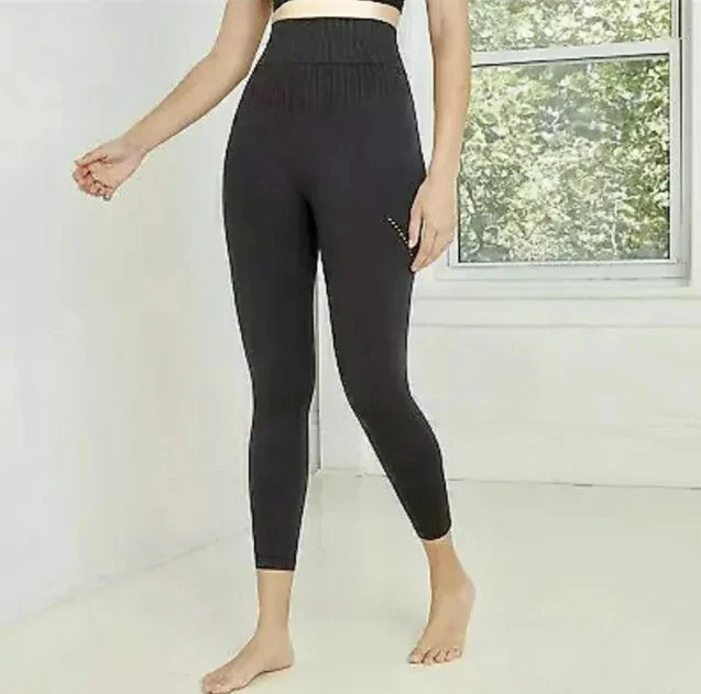 Women's High-Rise Seamless 7/8 Leggings JoyLab Black L New