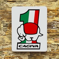 CAGIVA BADGE LED ILLUMINATED LIGHT UP BOX GARAGE SIGN RETRO MOTORCYCLE ELEFANT