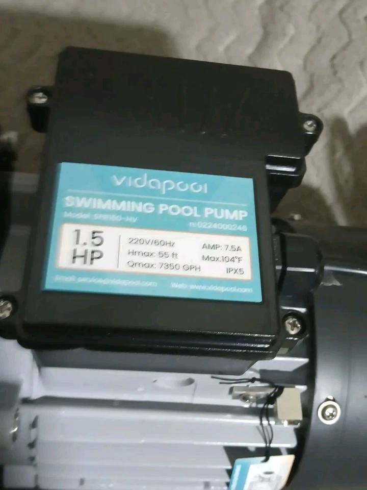 Vidapool SPR150-HV 1.5 HP Swimming Pool Pump, 115V, 7350 GPH - Image 4 of 4