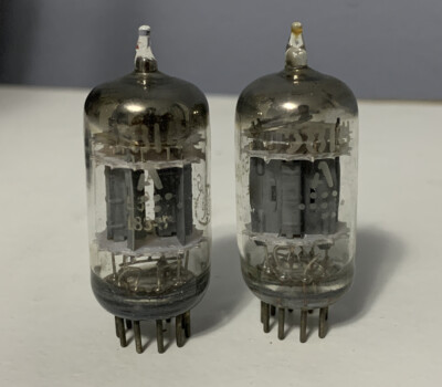 Matched Pair GE JG-5814/12au7/ECC82 Gray Plates tubes - 1960s