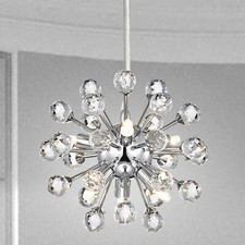 Crystal Sputnik Chandelier Modern 6 Light Fixture Ceiling Pendant Lamp Chrome