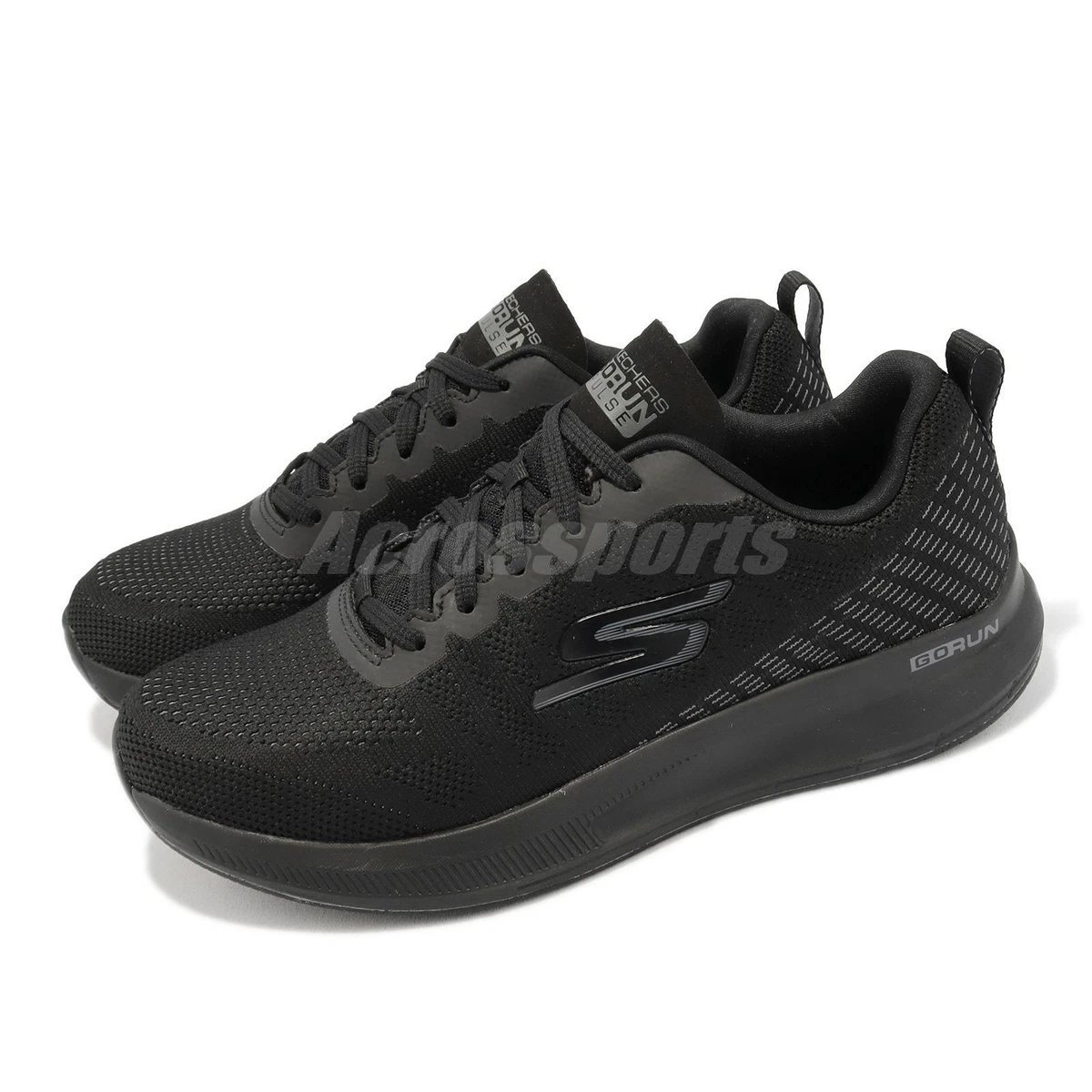 Skechers Go Run Black Grey Running Sports Shoes 220096-BBK | eBay