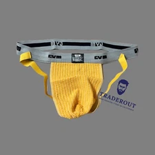 Gym Mens GOLD  1" waistband swim run jock straps jockstrap underwear size M L