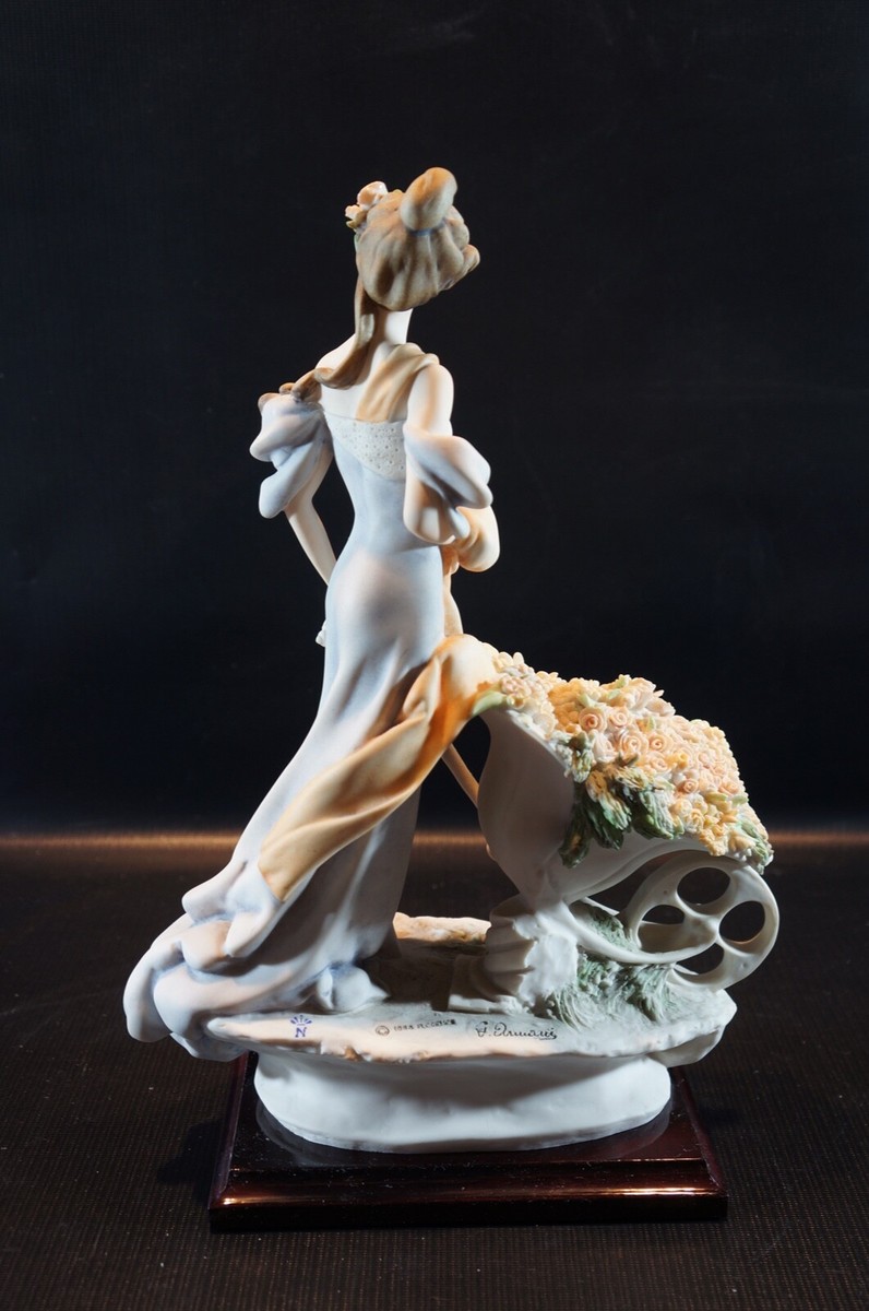 Giuseppe Armani Lady With Flower Cart Figurine Florence Made in