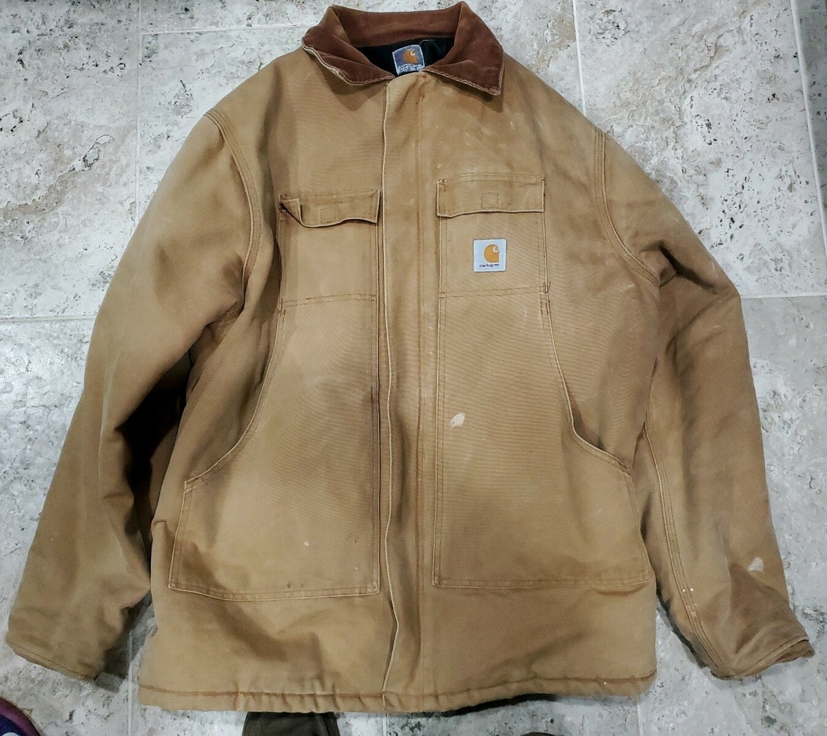 Carhartt Quilted Lined Brown Duck Jacket Men's Size XL Regular