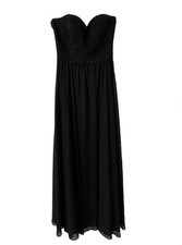 Mori Lee Bridesmaid Dress 10 Black Sweatheart Tube Top Lace Chiffon Prom Formal