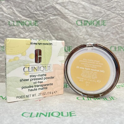 Clinique Stay Matte Sheer Pressed Powder Oil Free #22 Stay Light Neutral 0.27oz