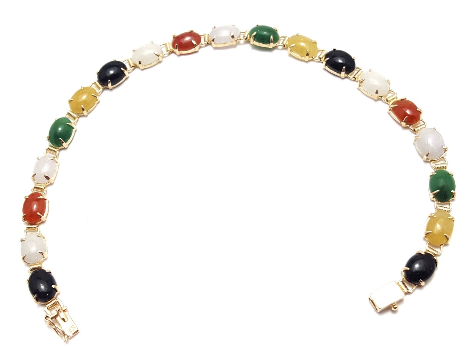 Unique 14K Solid Yellow Gold Designer Multi Color… - image 5