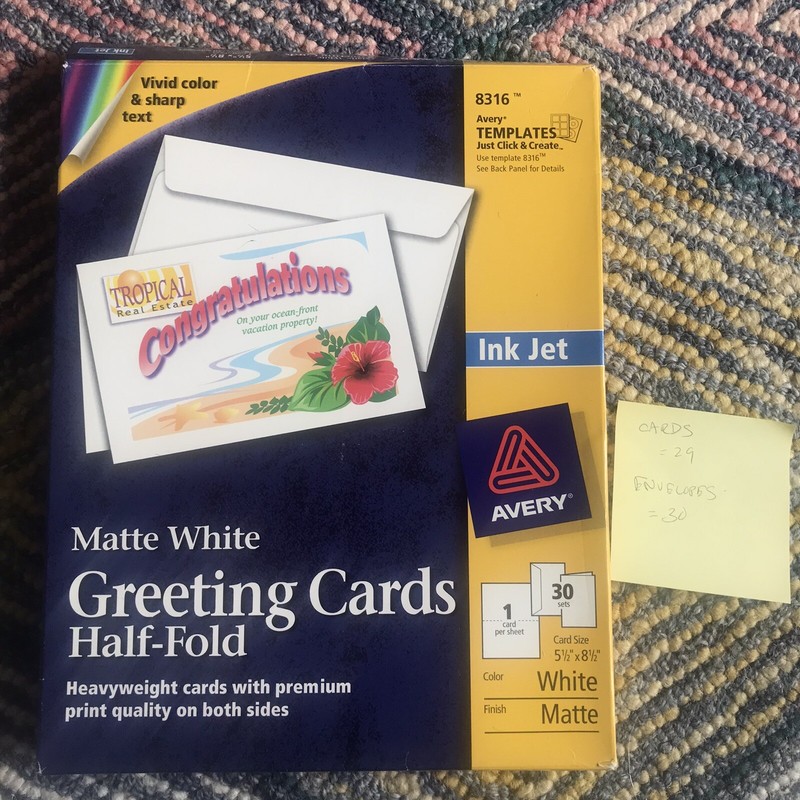Avery Inkjet-Compatible Greeting Cards w/Envelopes, 5.5 x 8.5, Open Box AVE8316