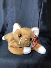 Ty Beanie Baby Nip the Brown Cat Bean Bag Plush swing tag 1994 Tush tag 1993
