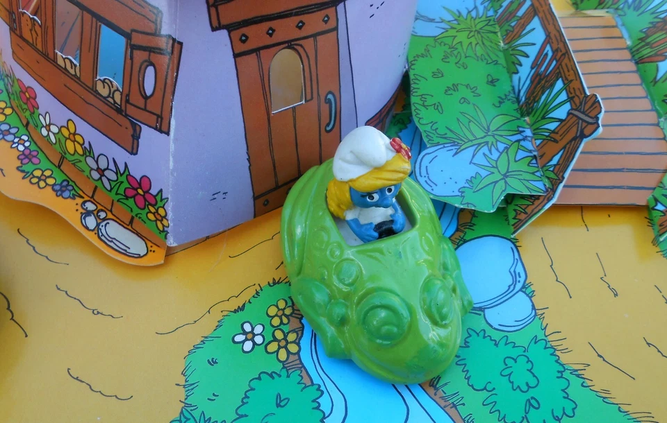 voiture grenouille verte Schtroumpfette smurf puffo pitufo  schtroumpf  metal - Photo 2/2