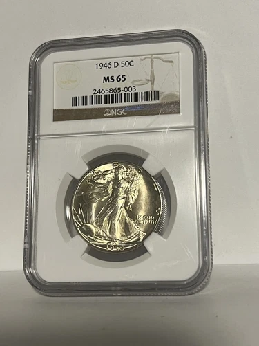 1946-D Walking Liberty Half Dollar 50C NGC MS65