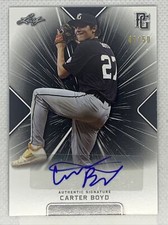 2021 LEAF PERFECT GAME CARTER BOYD BLACK PAPER AUTO # 47/50