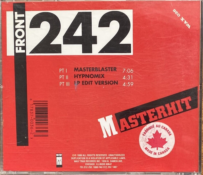 Front 242 Masterhit CD Wax Trax WAXCD 036 MINT for sale online | eBay