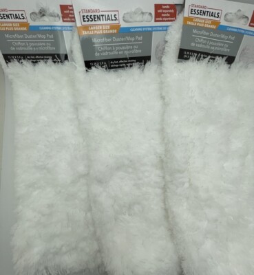 White Microfiber Duster Mop Pads Lot 3 About 13  X 5  Crafts Bunny Easter Furry
