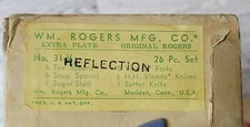 WM Rogers MFG Extra Plate REFLECTION 1939 Original BOX Complete 26 pc Flatware