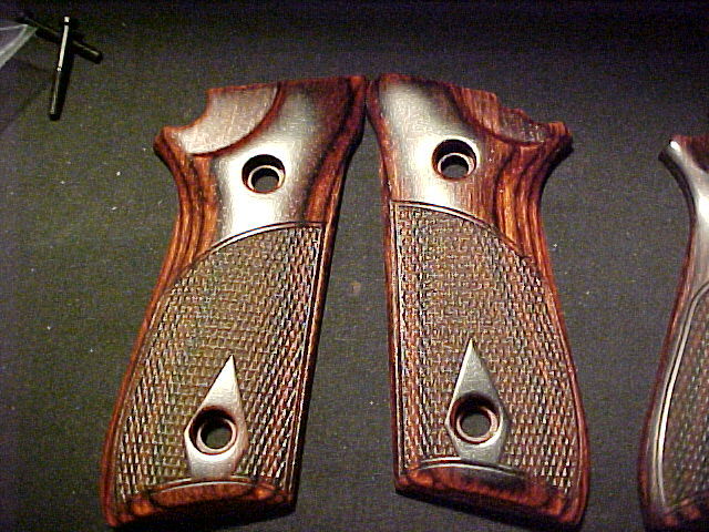 Taurus Pt 92 99 Beautiful Fine Rosewood Auto Pistol Grips Fancy Checkered Decock