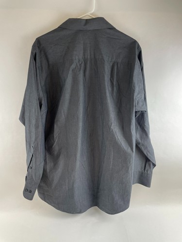 Geoffrey Beene Shirt Men's 16.5 34/35 Gray Long Sleeve Button Up Two Pockets - Picture 2 of 9