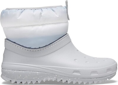 Crocs Classic Neo Puff Shorty Boot Women's Ankle Boots Color: Light Grey White 6
