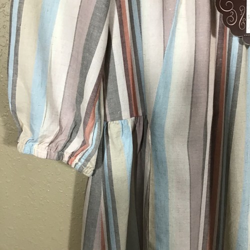 Knox Rose NWT Long Sleeve Sz XS Short Dress Soft Colors BoHo Peasant New C2 - Picture 8 of 13