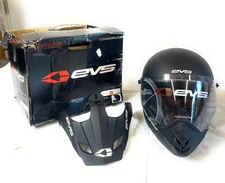 EVS Sports Men's Flip Dual Venture Off Road Motorcycle Helmet, Black, Sz Medium