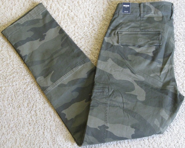 Abercrombie & Fitch Slim Fit Stretch Chino Camo Zip Pocket Cargo Pants
