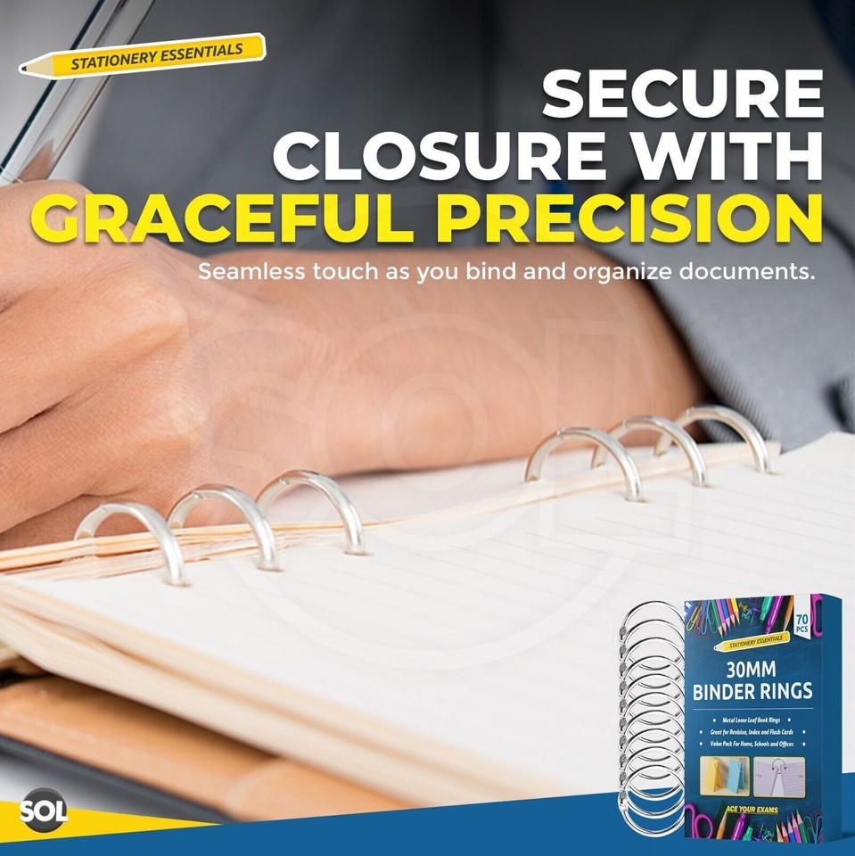 70-140 Metal Hinged Binder Rings 30mm Album Book Scrapbook Craft Split ...