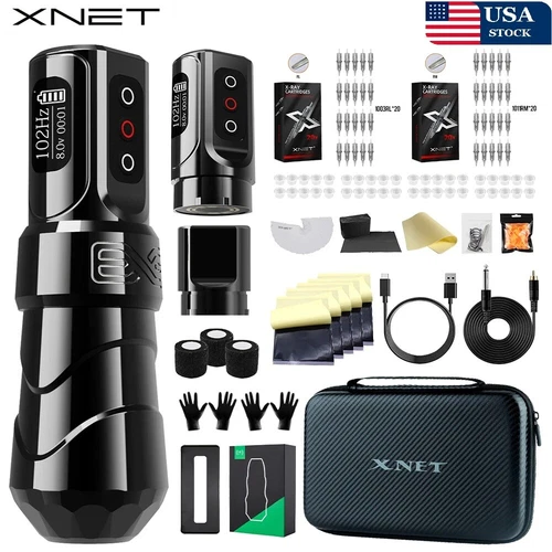 XNET FLUX MAX Wireless Tattoo Machine Kit Rotary Tattoo Pen With Extra 2400mAh - product listing photo
