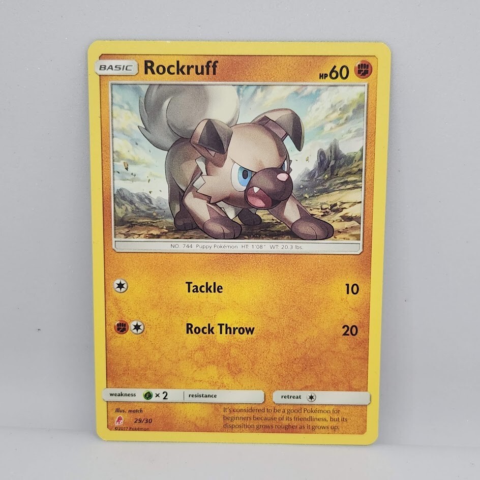 Pokemon Rockruff 29/30 Sun Moon Trainer Kit Common Basic Fighting TCG Card
