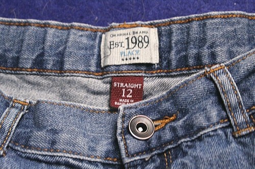 CHILDREN'S PLACE JEANS girl's size 12 faded medium blue bootcut 100% cotton - Picture 4 of 6