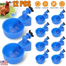 3/12x Chicken Automatic Waterer Kit for Poultry Float Style Gravity Water Feeder
