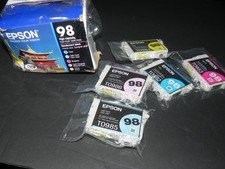 w4 Epson 98 Ink 5 Color Cartridge Set T0982 T0983 T0984 T0985 T0986 01/2029