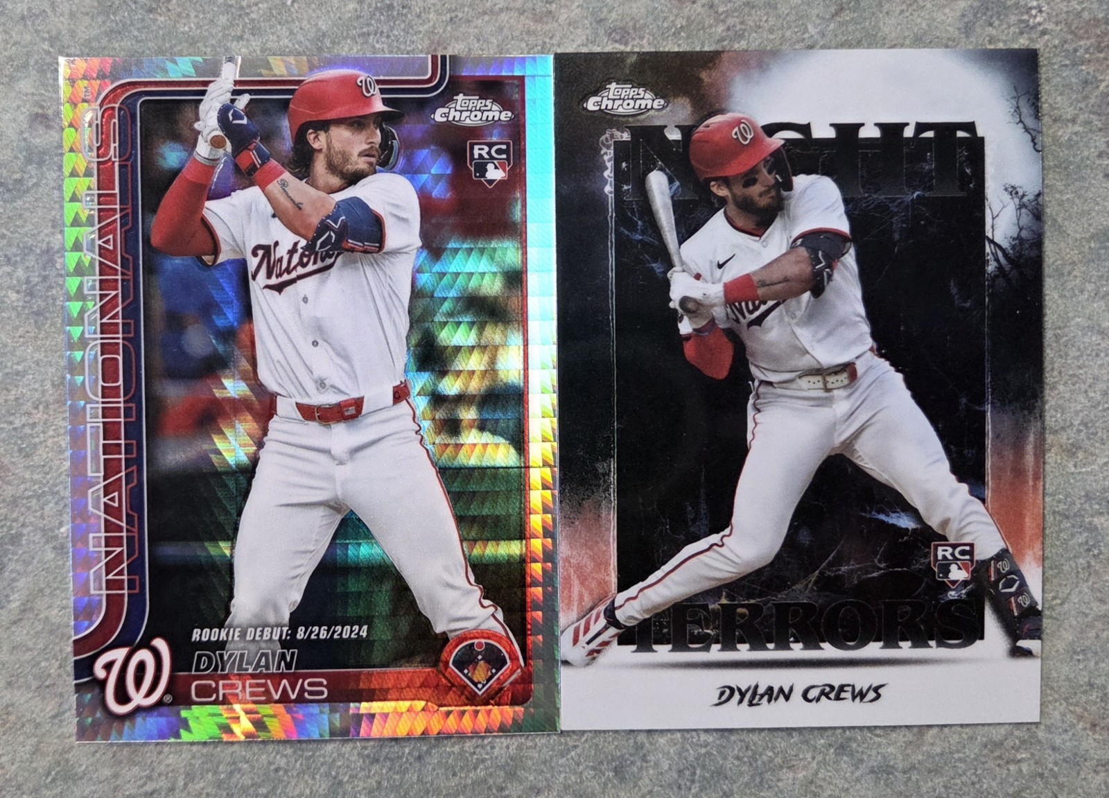2025 Topps Chrome Update #USC190 Dylan Crews Prism Refractor RC + Night Terrors