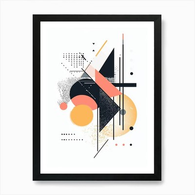 Abstraktes geometrisches Muster 1 Kunst Pr gerahmtes Wandbild Poster Leinwanddruck Bild