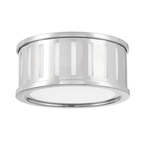 Crystorama Kendal 14"W Polished Nickel Drum Ceiling Light - Picture 3 of 7