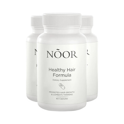 3-Pack NOOR Healthy Hair Formula - NOOR Hair Growth Support Capsules - 180 Caps