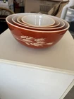 Pyrex Vintage Autumn Harvest Wheat Mixing Bowl Set