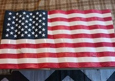 Rustic 3D Wavy Wooden American Flag / Made In America